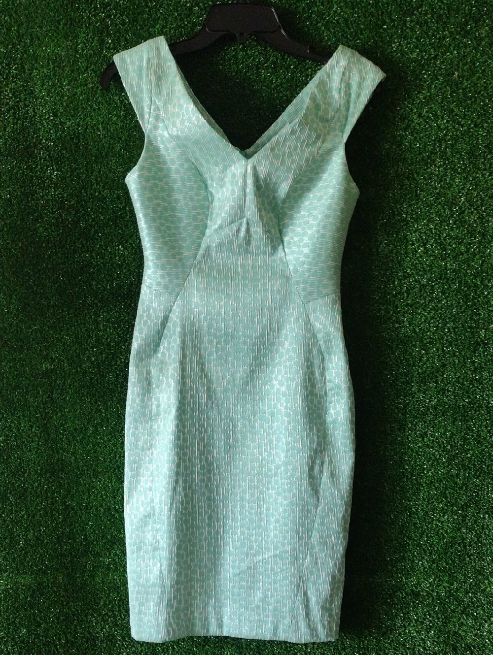 Anthropologie Yoana Baraschi Mint Green V-Neck Midi Sheath Dress